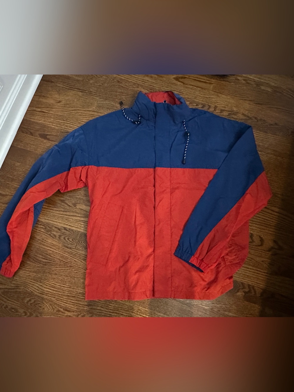 Colorblock Windbreaker Jacket - Blue & Red